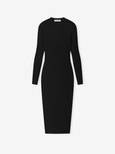 Womens Rib Knit Fitted Long Sleeve Dress