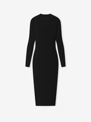Womens Rib Knit Fitted Long Sleeve Dress