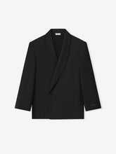 Double-Breasted Wool Poplin Shawl Collar Jacket