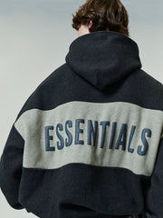 Cropped Relaxed Panelled Hoodie
