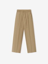 Womens Cotton Twill Pleat Front Drawstring Pant
