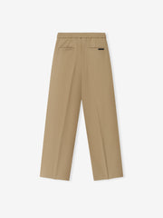 Womens Cotton Twill Pleat Front Drawstring Pant