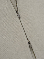 Womens Rib Knit Zip Up Jacket