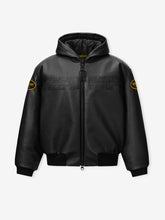 Vanson Essentials Leather Hooded Bomber