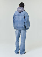 Denim Lapelless Jacket