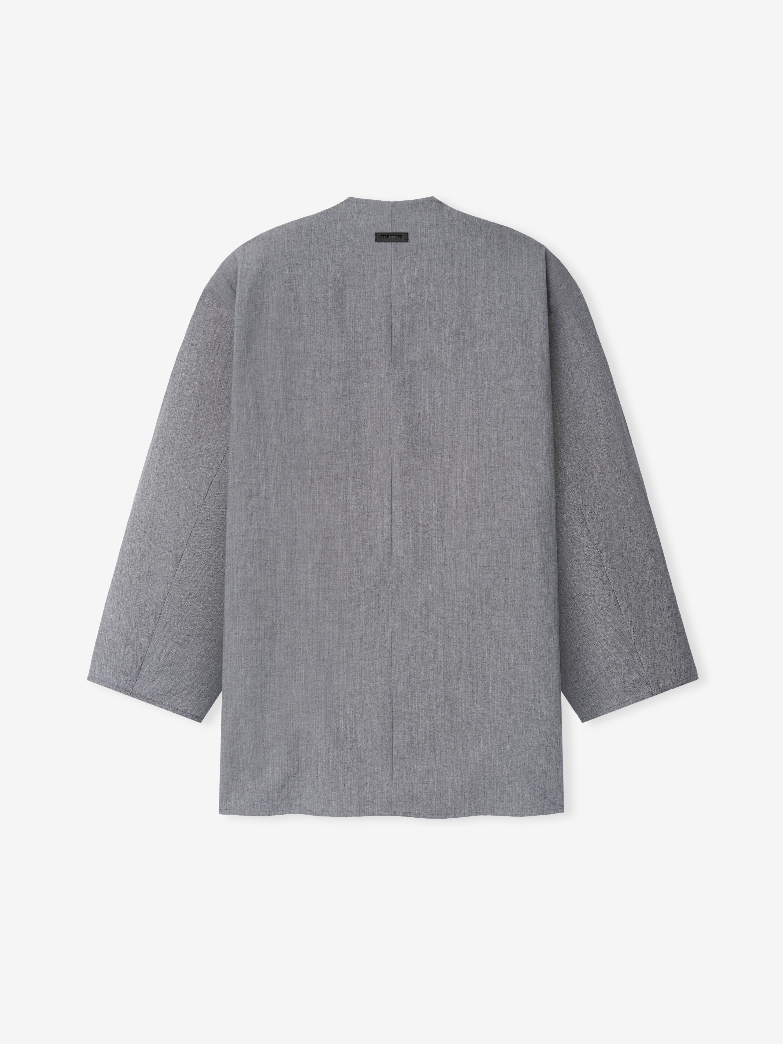Wool Linen Collarless Sport Jacket