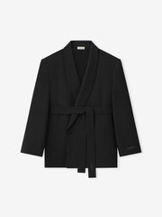 Double-Breasted Wool Poplin Shawl Collar Jacket