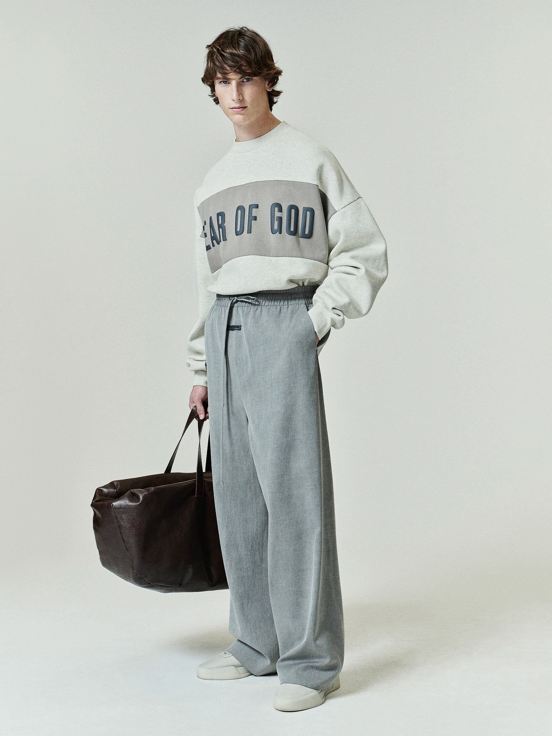Cropped Relaxed Panelled Sweatshirt