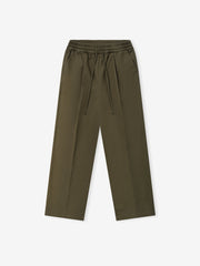 Cotton Twill Pleat Front Drawstring Pant