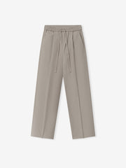 Silk Blend Pleat Front Drawstring Pant