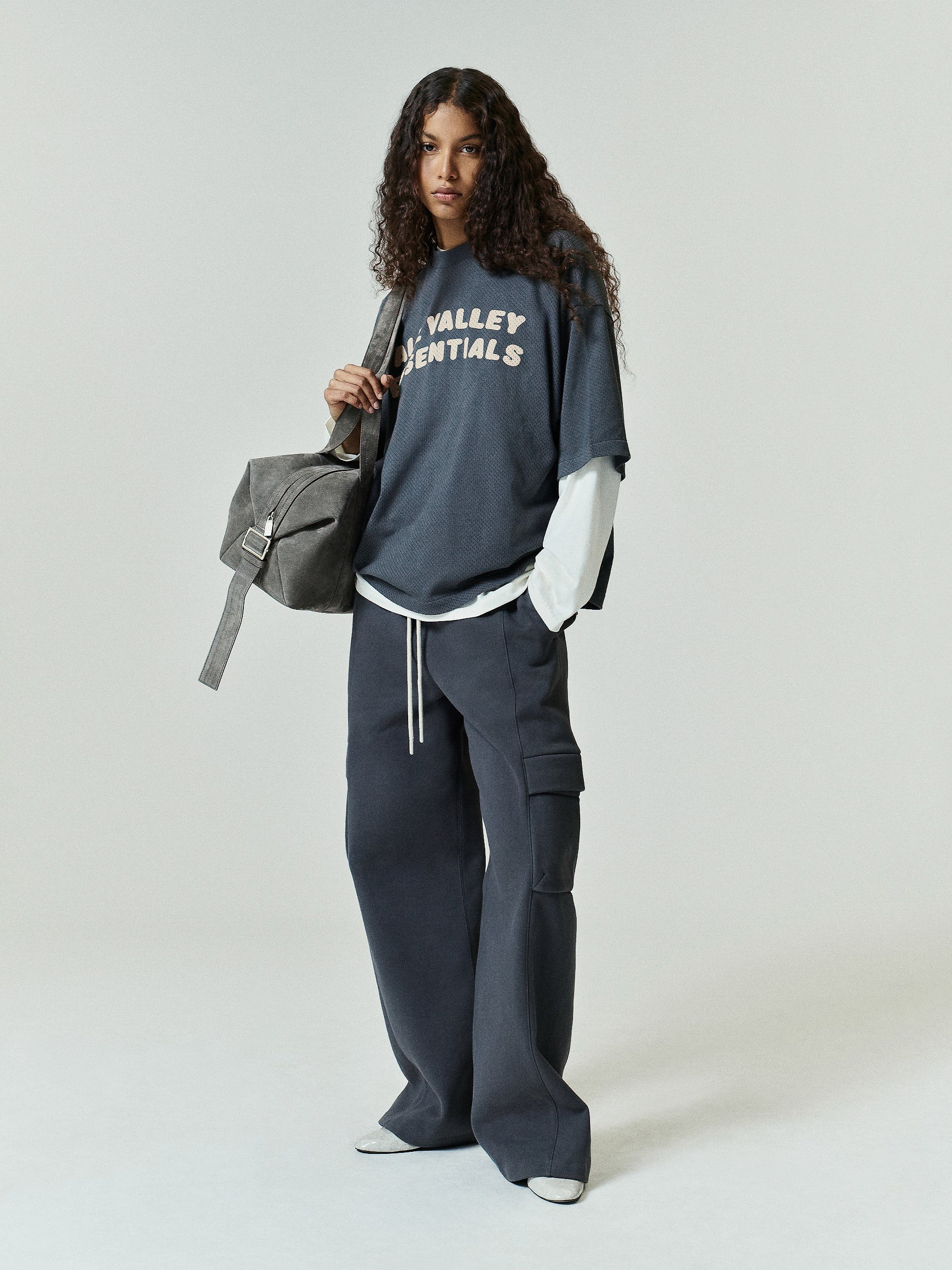 Womens Fleece Cargo Relaxed Sweatpant