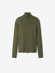 Womens Rib Knit Zip Up Jacket