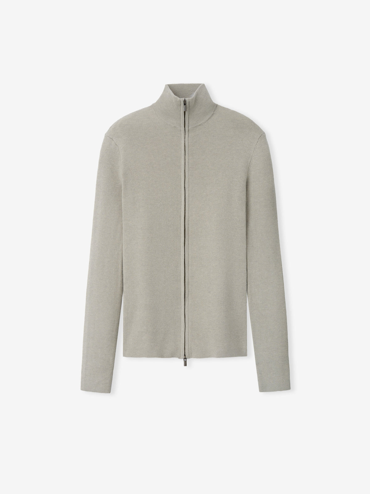Womens Rib Knit Zip Up Jacket